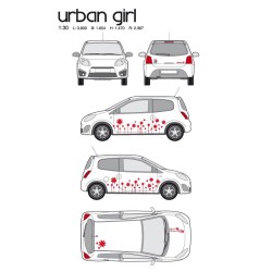 CAR DECO KIT URBAN GIRL-1 M ROUGE - FDS
