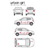 CAR DECO KIT URBAN GIRL-1 M ROUGE - FDS