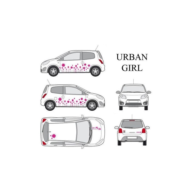 CAR DECO KIT URBAN GIRL-1 S ROSE - FDS