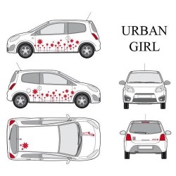 CAR DECO KIT URBAN GIRL-1 S ROUGE - FDS