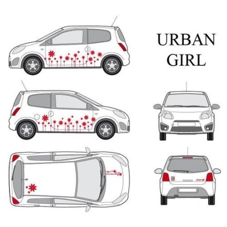 CAR DECO KIT URBAN GIRL-1 S ROUGE - FDS