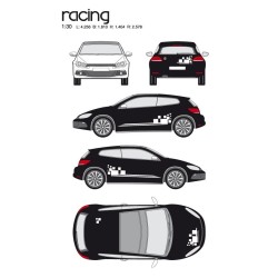 CAR DECO KIT RACING 1 M BLANC - FDS