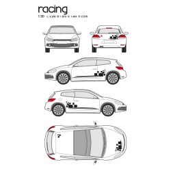CAR DECO KIT RACING 1 M NOIR - FDS
