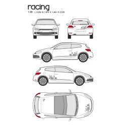 CAR DECO KIT RACING 1 M ARGENT - FDS