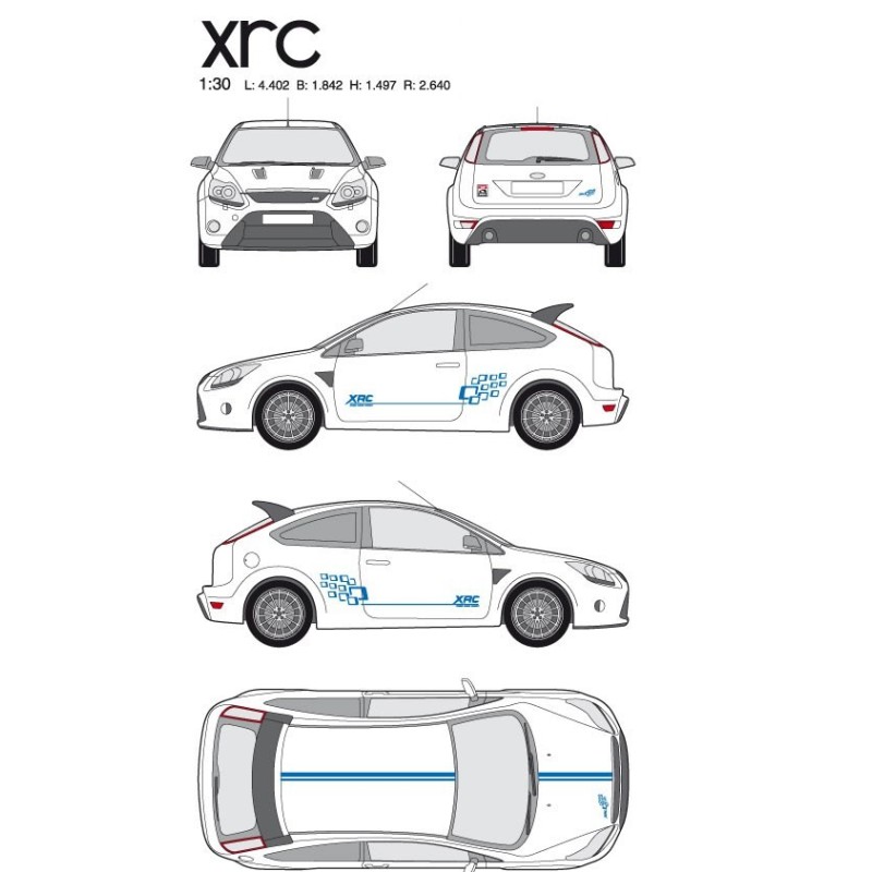 CAR DECO KIT RACING XRC M BLEU - FDS