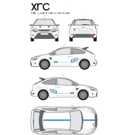 CAR DECO KIT RACING XRC M BLEU - FDS