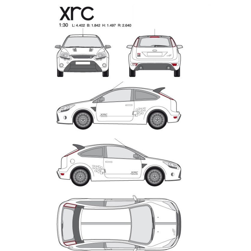 CAR DECO KIT RACING XRC M ARGENT - FDS