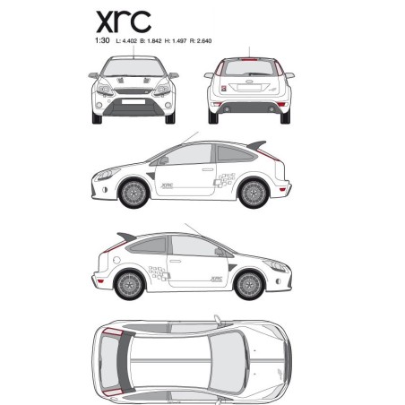 CAR DECO KIT RACING XRC M ARGENT - FDS