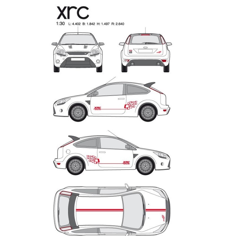 CAR DECO KIT RACING XRC M ROUGE - FDS