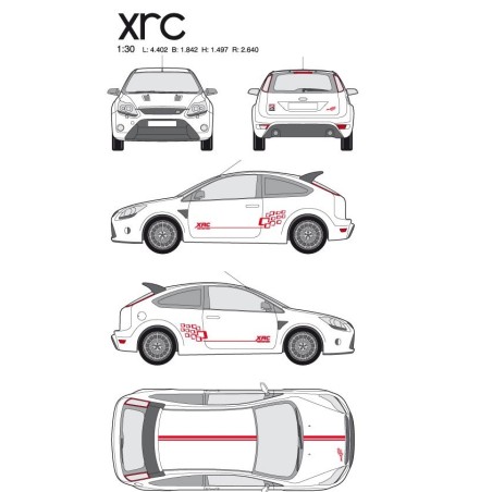 CAR DECO KIT RACING XRC M ROUGE - FDS