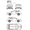 CAR DECO KIT RACING XRC M ROUGE - FDS
