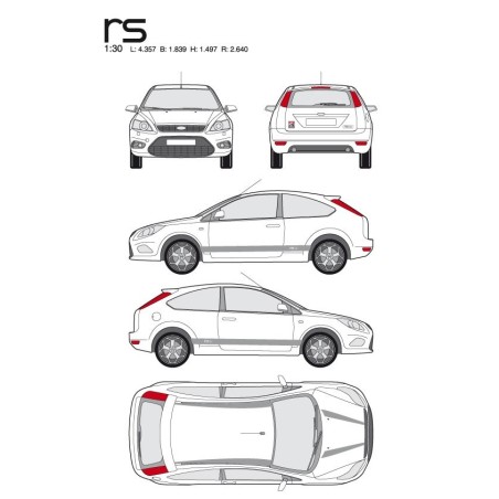 CAR DECO KIT RS M ARGENT - FDS