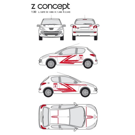 CAR DECO KIT Z CONCEPT M ROUGE-FDS