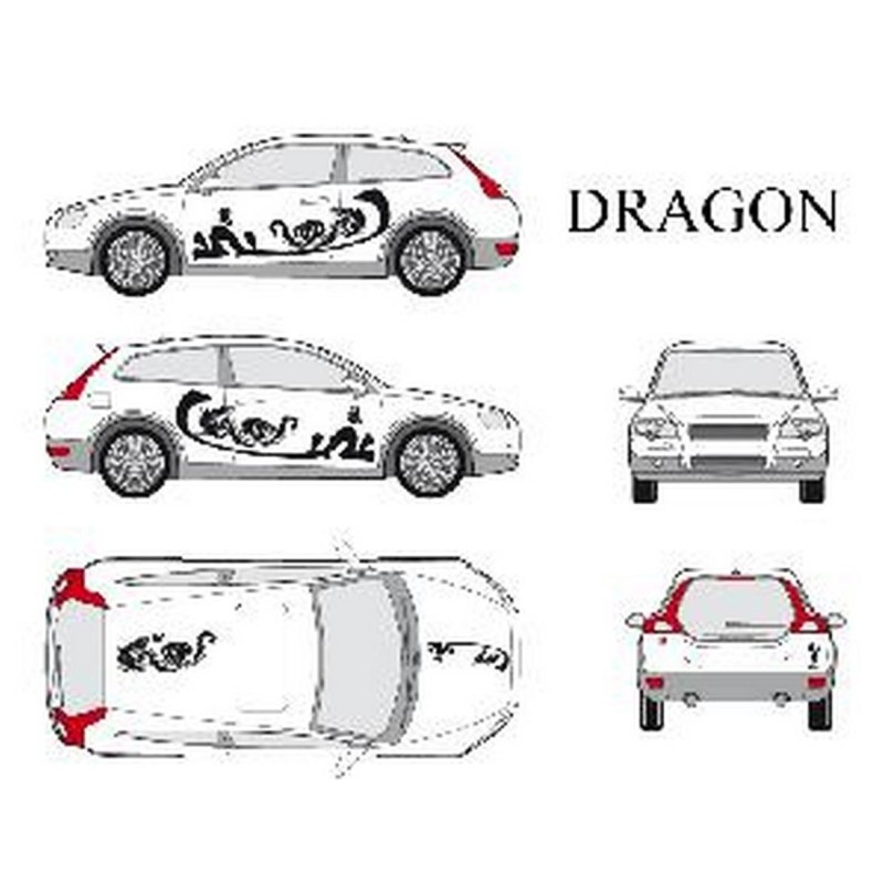 CAR DECO KIT DRAGON TAILLE S NOIR-FDS