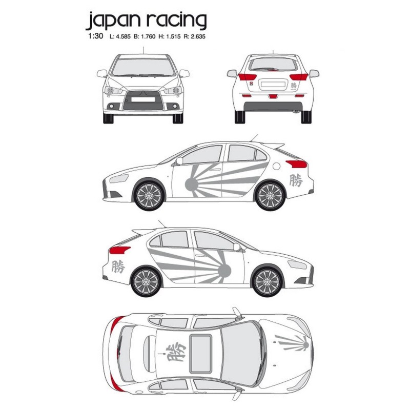 CAR DECO KIT JAPAN RACING TAILLE M ARGENT-FDS