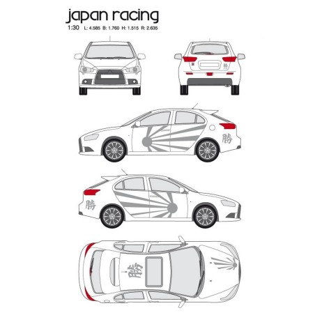 CAR DECO KIT JAPAN RACING TAILLE M ARGENT-FDS