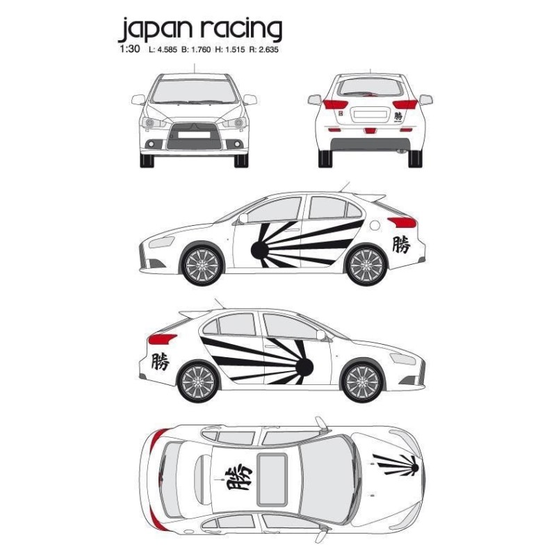 CAR DECO KIT JAPAN RACING TAILLE S NOIR-FDS