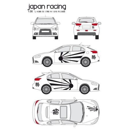 CAR DECO KIT JAPAN RACING TAILLE S NOIR-FDS