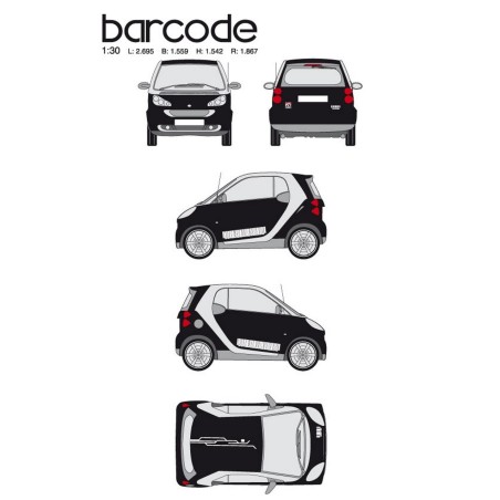 CAR DECO KIT BAR CODE TAILLE M BLANC-FDS
