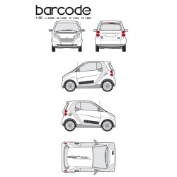 CAR DECO KIT BAR CODE TAILLE M NOIR-FDS