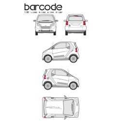 CAR DECO KIT BAR CODE TAILLE M ARGENT-FDS