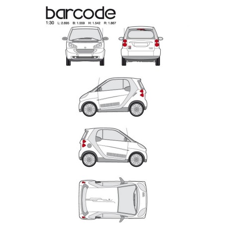 CAR DECO KIT BAR CODE TAILLE M ARGENT-FDS