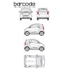 CAR DECO KIT BAR CODE TAILLE M ARGENT-FDS