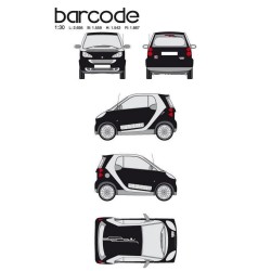 CAR DECO KIT BAR CODE TAILLE S BLANC-FDS