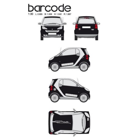 CAR DECO KIT BAR CODE TAILLE S BLANC-FDS