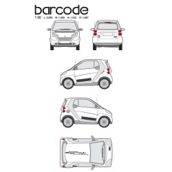 CAR DECO KIT BAR CODE TAILLE S NOIR-FDS