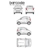 CAR DECO KIT BAR CODE TAILLE S ARGENT-FDS