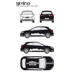 CAR DECO KIT SKYLINE TAILLE M BLANC-FDS