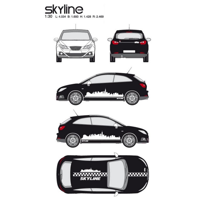 CAR DECO KIT SKYLINE TAILLE M BLANC-FDS