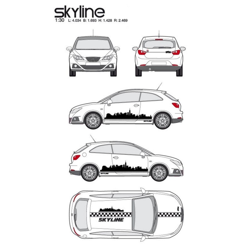 CAR DECO KIT SKYLINE TAILLE M NOIR-FDS