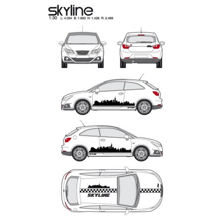 CAR DECO KIT SKYLINE TAILLE M NOIR-FDS
