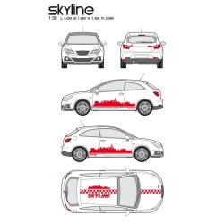 CAR DECO KIT SKYLINE TAILLE M ROUGE-FDS