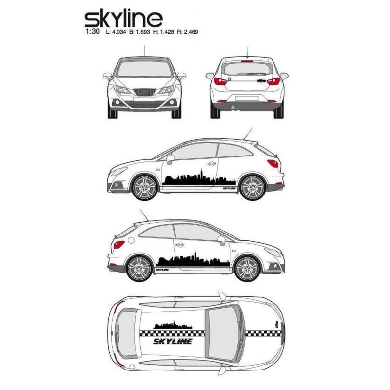 CAR DECO KIT SKYLINE TAILLE S NOIR-FDS