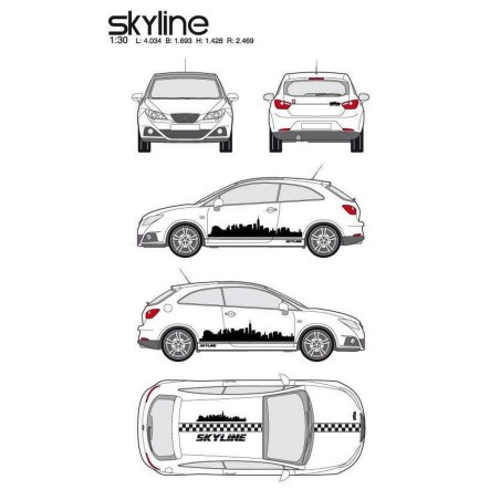 CAR DECO KIT SKYLINE TAILLE S NOIR-FDS