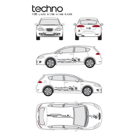 CAR DECO KIT TECHNO TAILLE S NOIR-FDS