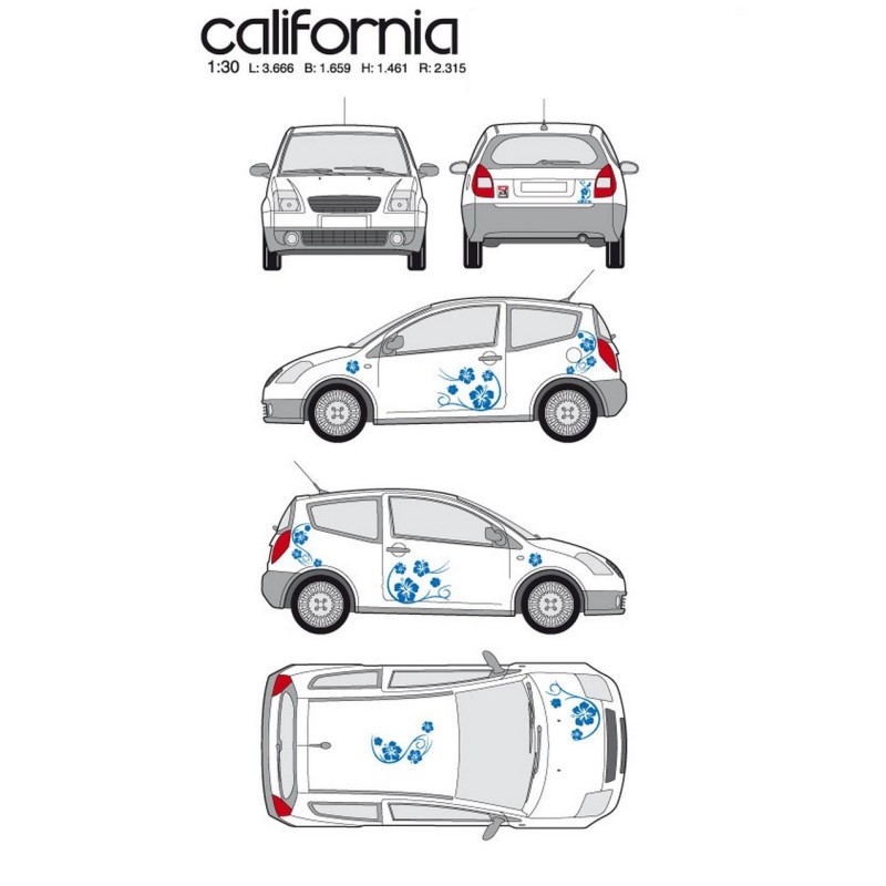 CAR DECO KIT CALIFORNIA TAILLE M BLEU - FDS