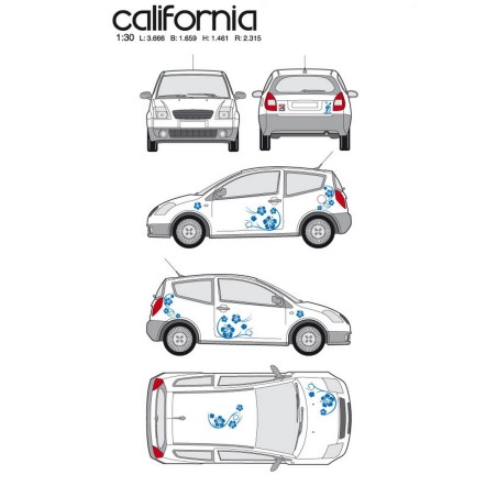 CAR DECO KIT CALIFORNIA TAILLE M BLEU - FDS