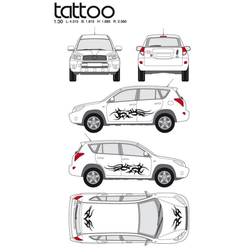 CAR DECO KIT TATOO TAILLE M NOIR-FDS