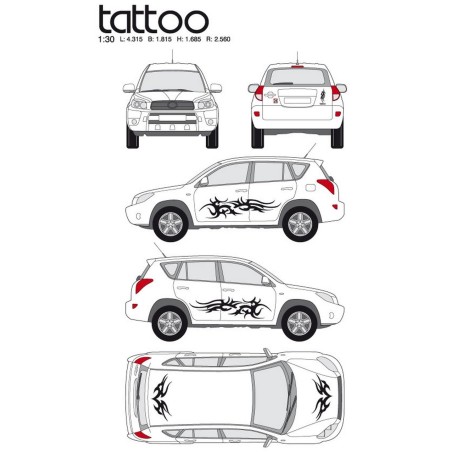 CAR DECO KIT TATOO TAILLE M NOIR-FDS