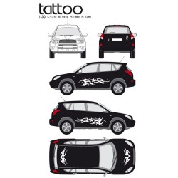 CAR DECO KIT TATOO TAILLE S BLANC-FDS