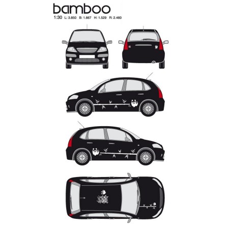 CAR DECO KIT BAMBOO TAILLE M BLANC-FDS