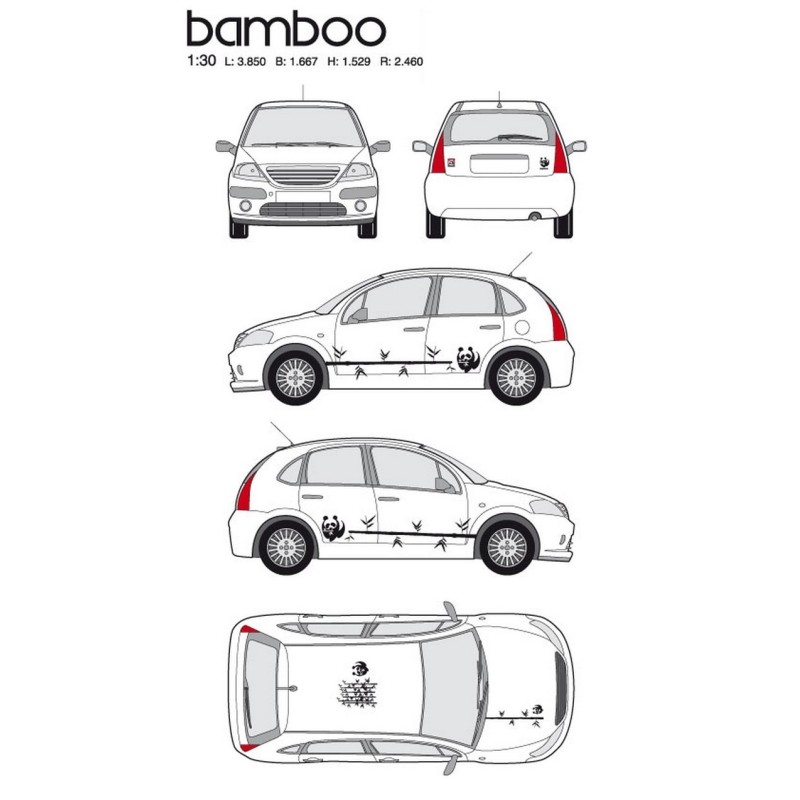 CAR DECO KIT BAMBOO TAILLE M NOIR FDS