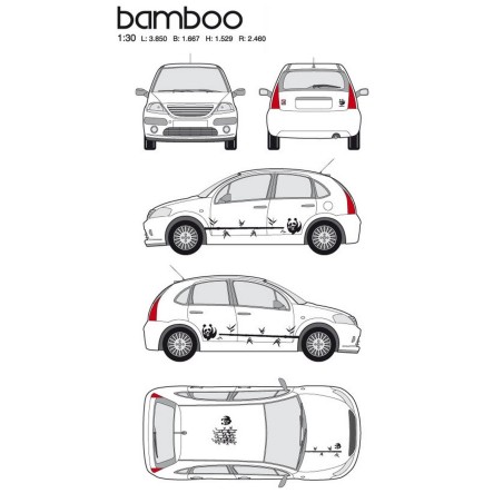 CAR DECO KIT BAMBOO TAILLE M NOIR FDS