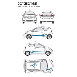 CAR DECO KIT CORAZONES TAILLE M BLEU - FDS