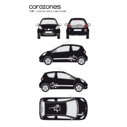 CAR DECO KIT CORAZONES TAILLE M BLANC - FDS