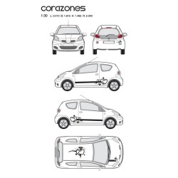 CAR DECO KIT CORAZONES TAILLE M NOIR - FDS